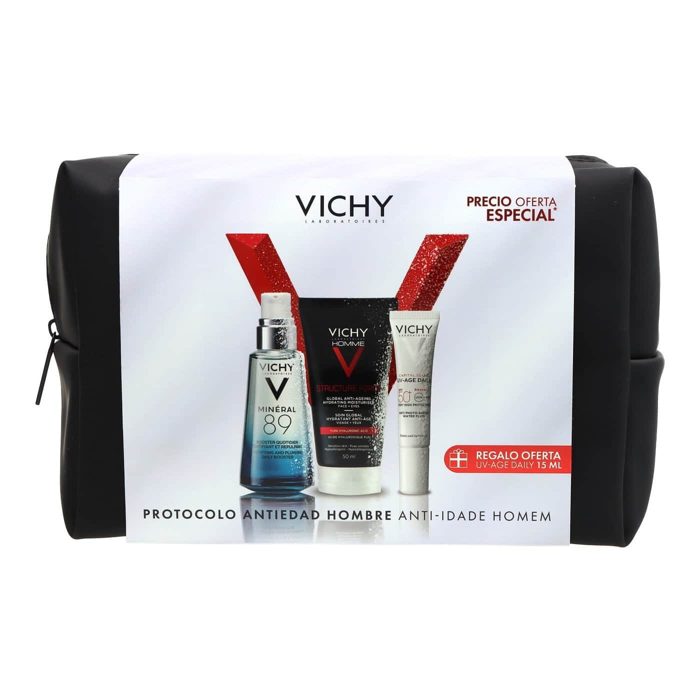 Cofre Xmax 25 Vichy Homme Mineral 89 Serum +vichy Structurefoce 50ml