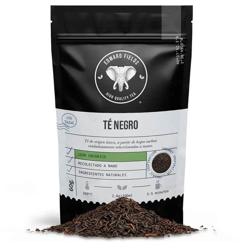 Edward Fields Tea Té Negro Ecológico A Granel 30 Tazas , 60 gr
