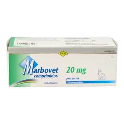 Marbovet 20mg 100 Comprimidos Antibiótico Veterinario