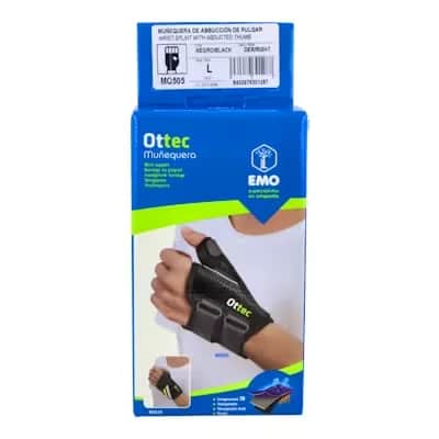 Muñequera Emo Negra Inmo Pulgar Dcha T/L Grande