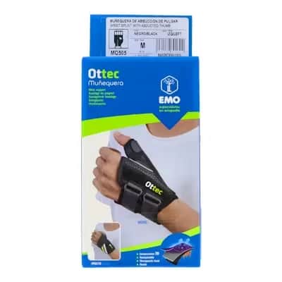 Muñequera Emo Negra Inmo Pulgar Izq T/M Mediana