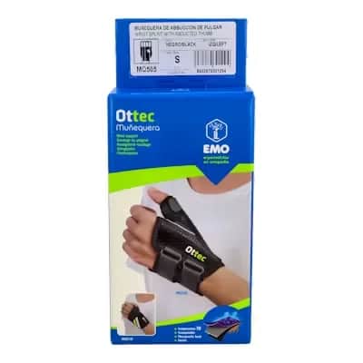 Muñequera Emo Negra Inmo Pulgar Izq T/S Pequeña