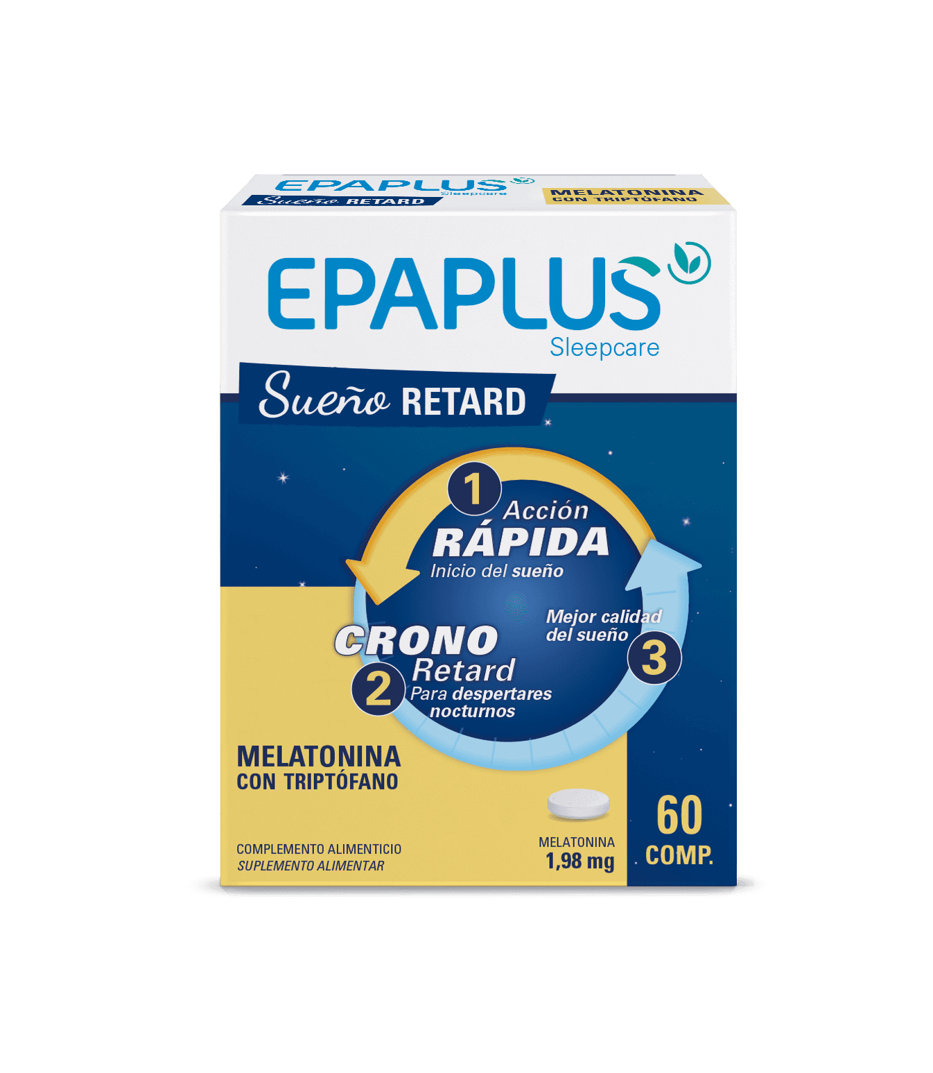 Epaplus Sleepcare Melatonina/Triptófano | Sueño 60 comprimidos