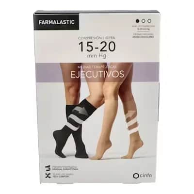 Calcetín Compresivo Farmalastic Ejecutivo Negro - Retorno Venoso