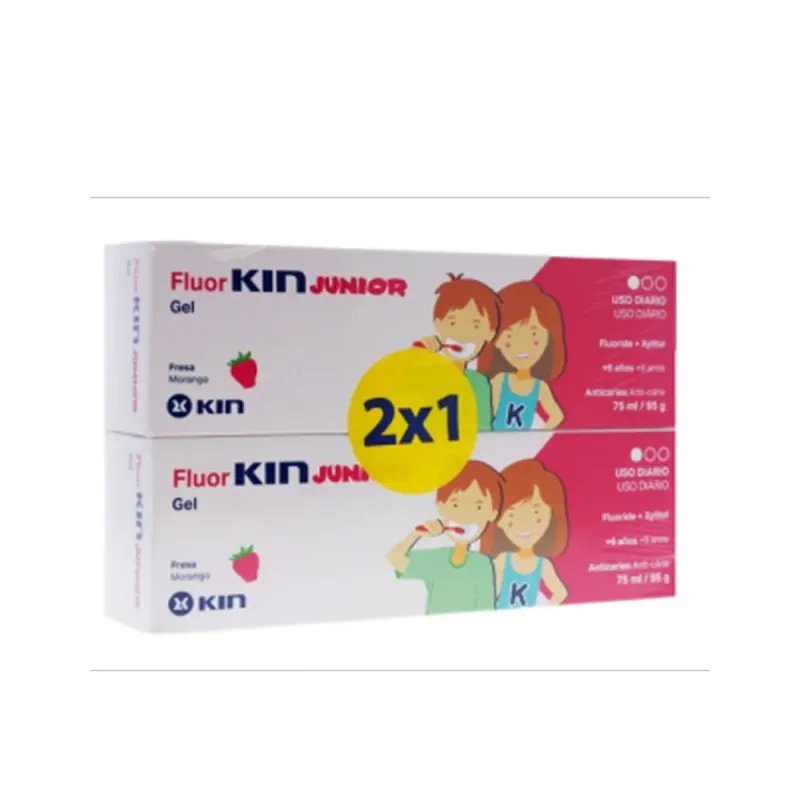 Fluorkin Junior Gel Pasta Sabor Fresa, 2x75 ml