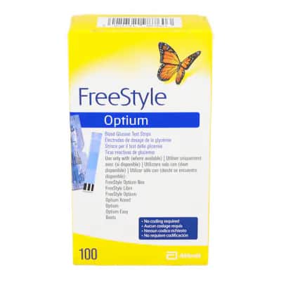 Freestyle Optium Plus 100 Tiras - Control Glucosa