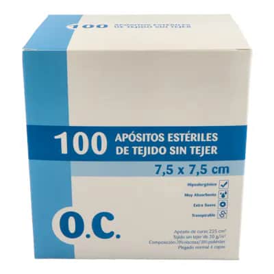 Gasa Estéril O.C 7,5x7,5 - Limpieza Heridas