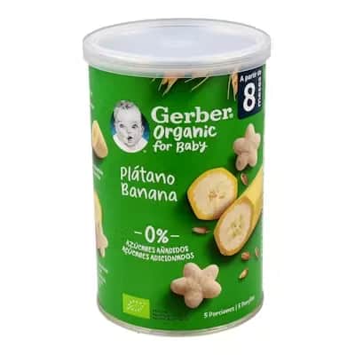 Gerber Organic Puff Plátano - Cereales 8+ meses