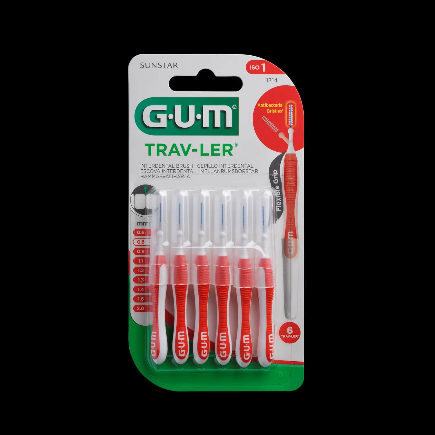 GUM Trav-Ler Cepillo Interdental 0.8mm 6uds