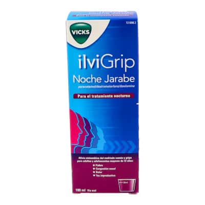 Ilvigrip Noche Jarabe - Alivio Resfriado y Gripe