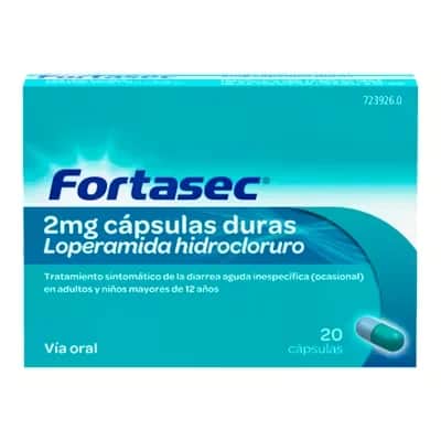 Fortasec 2 mg | Antidiarreico - 20 Cápsulas