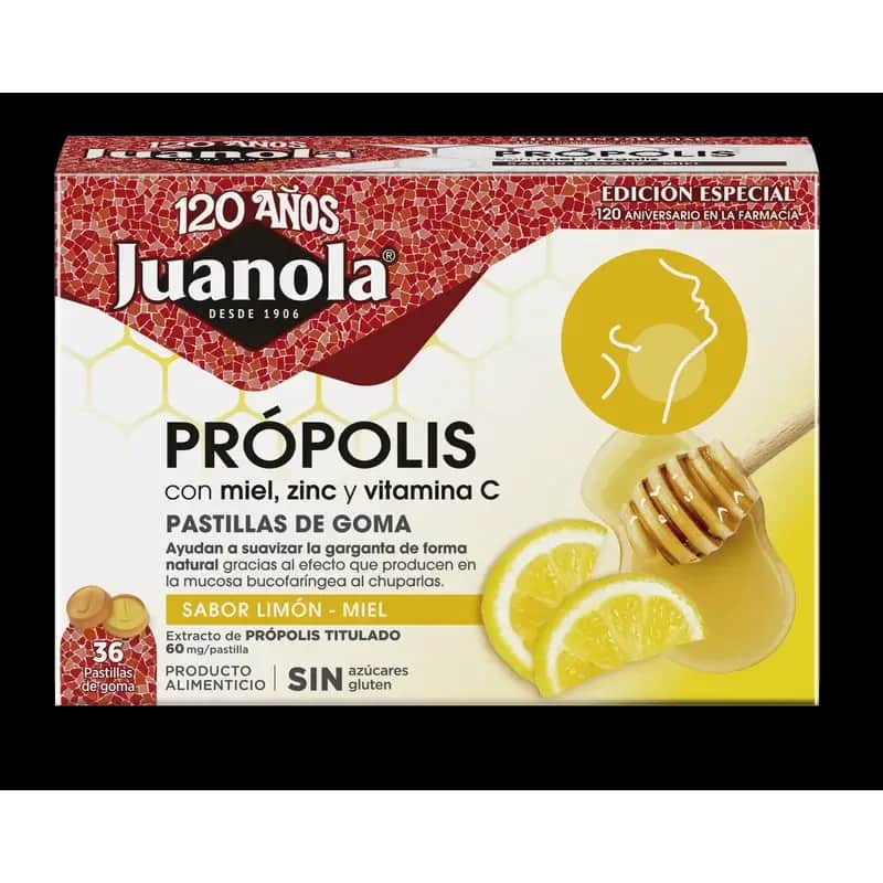 Juanola Propólis Limon Miel 72Gr, 36 unidades
