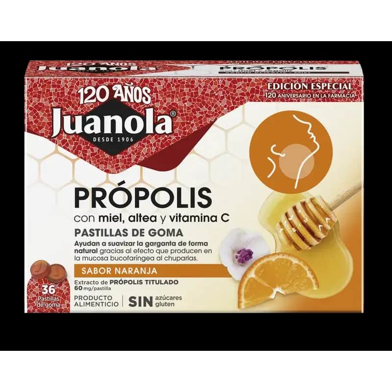 Juanola Propólis Naranja 72Gr, 36 unidades