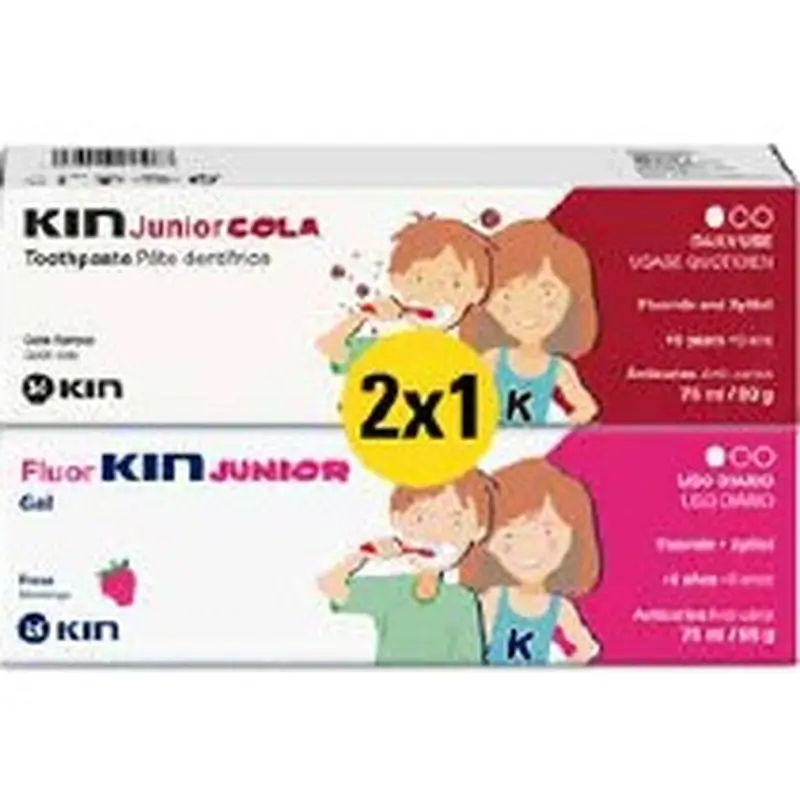 Kin Fluorkin Junior Pasta Dentífrica, 2x 75 ml