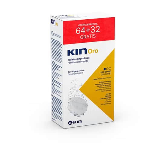 Kin Oro Tabletas Efervescentes Prótesis Dentales 64+32uds