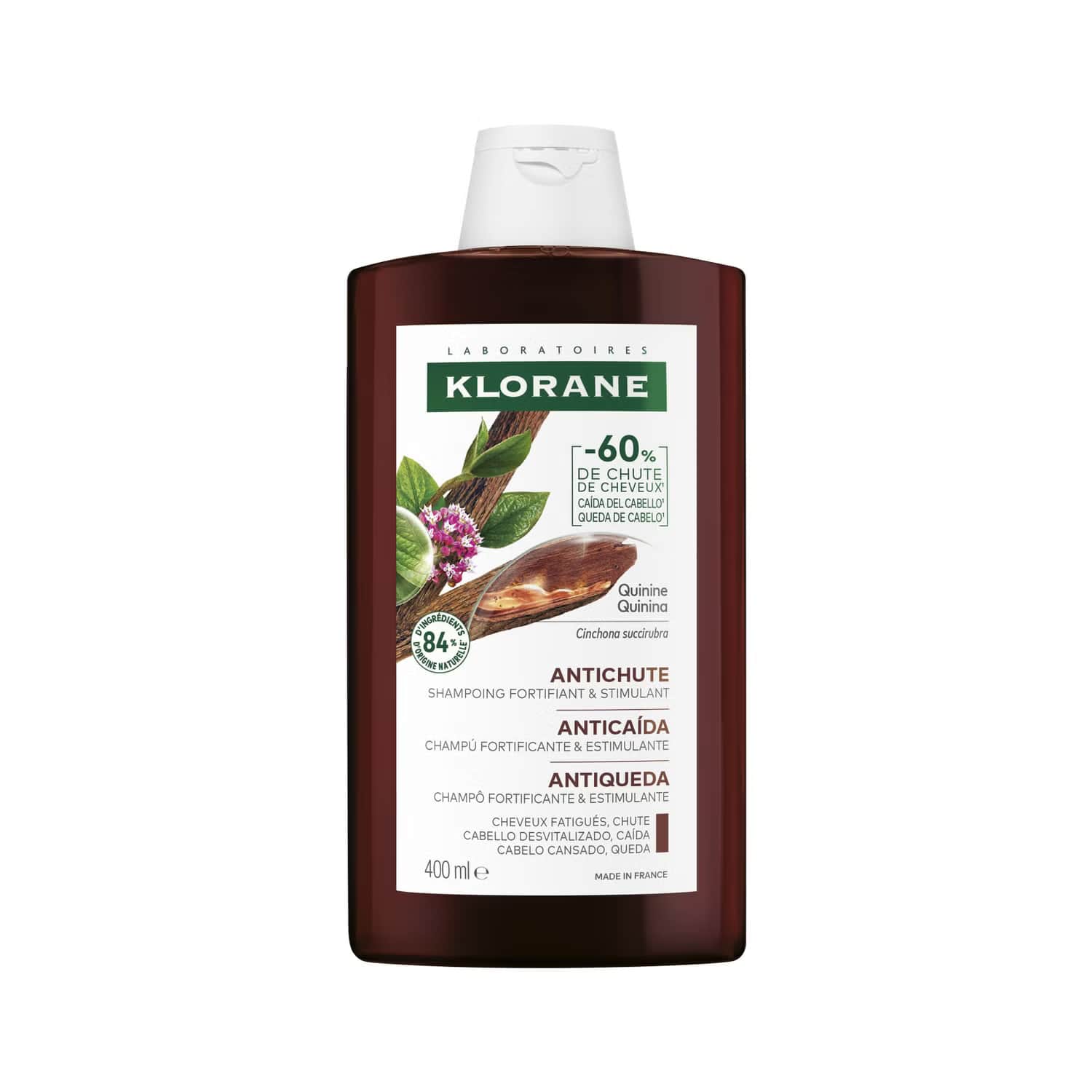 Klorane Champú a la Quinina Anticaída Fortificante & Estimulante 400ml