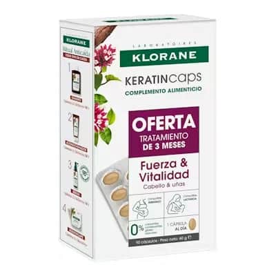 Klorane Keratincaps 90 - Refuerza el Cabello