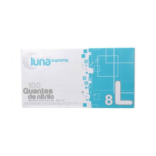 Luna Supreme Guantes Nitrilo Negro sin Polvo TL 100uds
