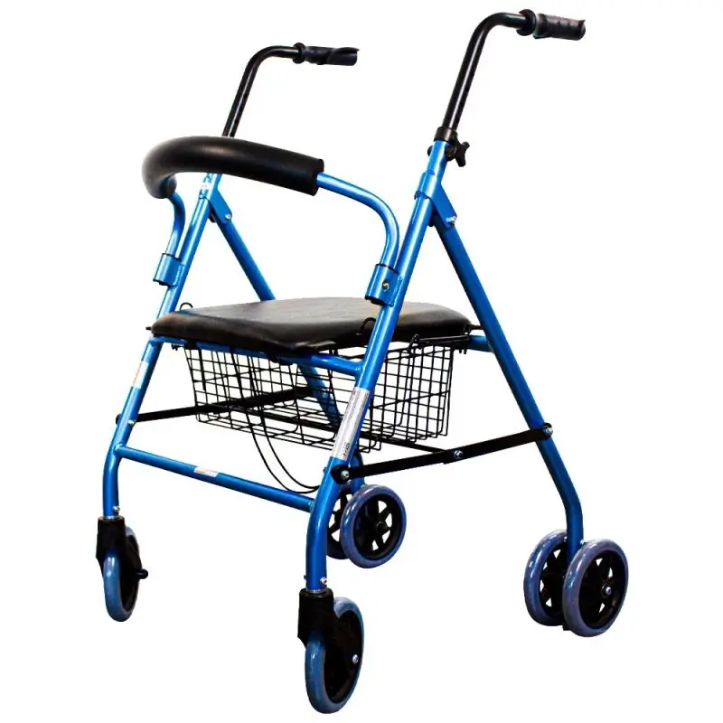Mobiclinic Andador Plegable Con Asiento Y Respaldo Azul Claro