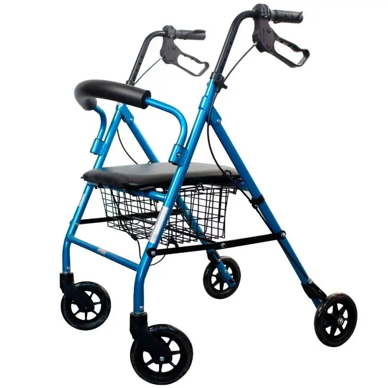 Mobiclinic Andador Plegable Con Asiento Y Respaldo Tono Azul