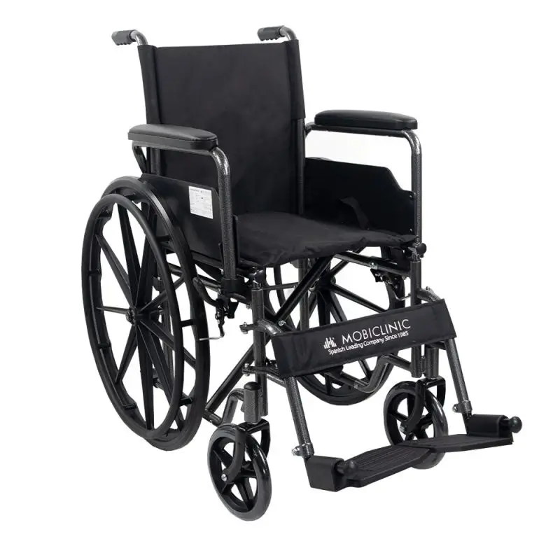 Mobiclinic Silla De Ruedas Plegable Con Ruedas Traseras Extraíbles Negro