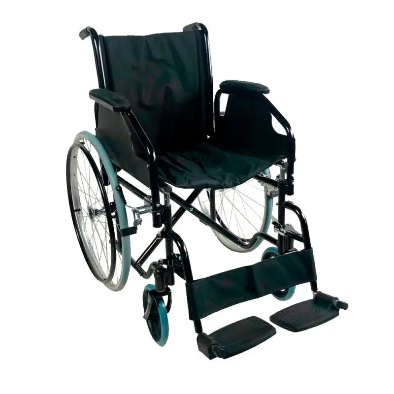 Mobiclinic Silla De Ruedas Plegable Ruedas Grandes Acero Ortopédica Ligera Negro Catedral
