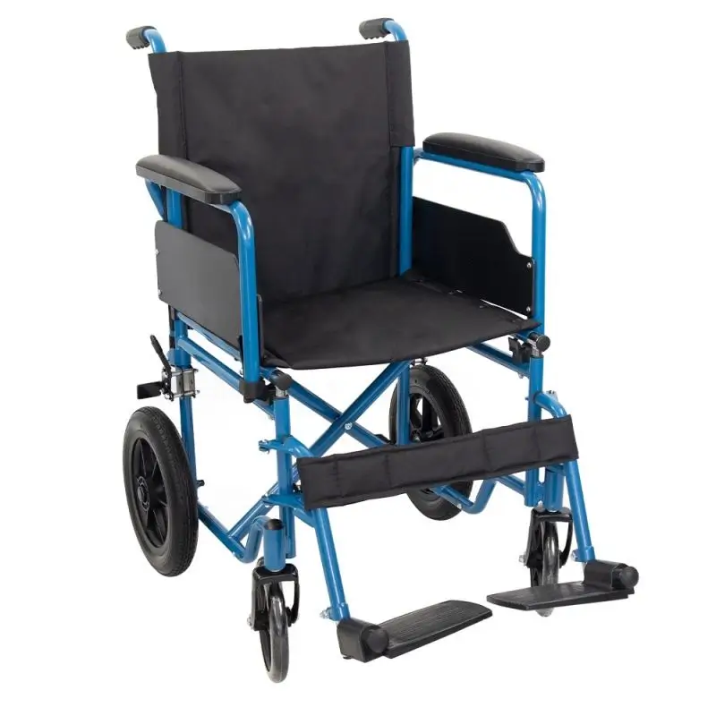 Mobiclinic Silla De Ruedas Plegables Con Ruedas Pequeñas Traseras Extraíbles Azul