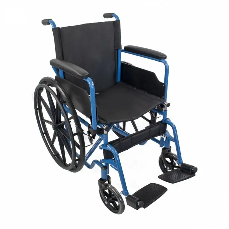Mobiclinic Silla De Ruedas Plegables Con Ruedas Traseras Extraíbles Azul