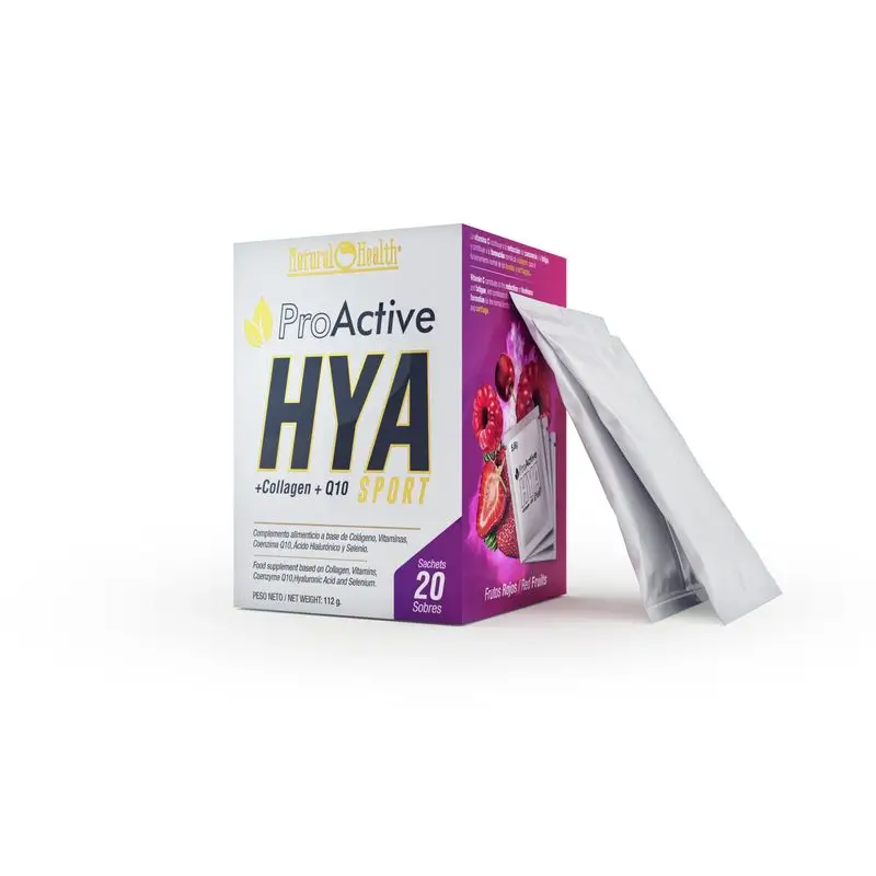 Natural Health Hya Sport Pro Active Protector Articular Sabor Frutos Rojo , 20 gr