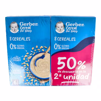 Gerber 8 Cereales 475G - Papilla Infantil Nutritiva
