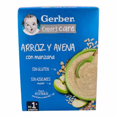 Gerber Arroz Avena Manzana - Papilla sin gluten