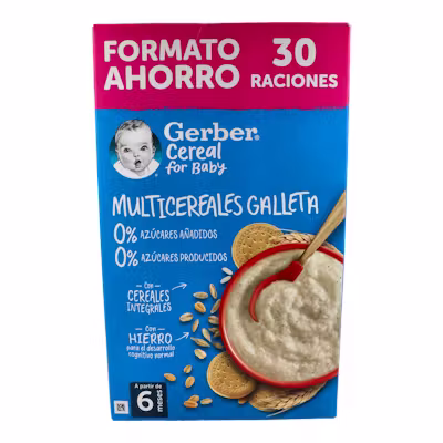 Gerber Multicereales Galleta 0% Azúcar | Papilla Infantil