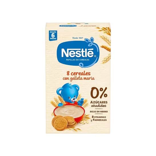 Nestlé papilla 8 cereales y galleta maría 475g