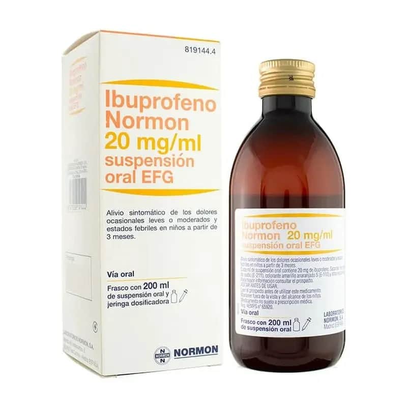 Ibuprofeno Normon 20 mg/ml - Suspensión infantil 200ml