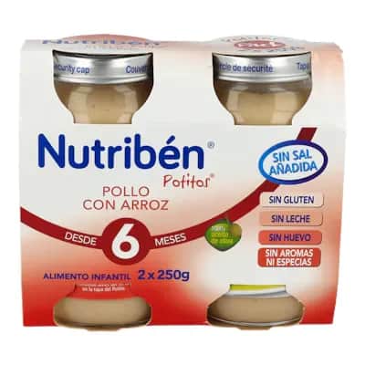 Nutribén Potitos Pollo Arroz 2x250g | Bebés