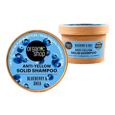 Champú Sólido Antiamarillo Arándano Y Karité | Organic Shop