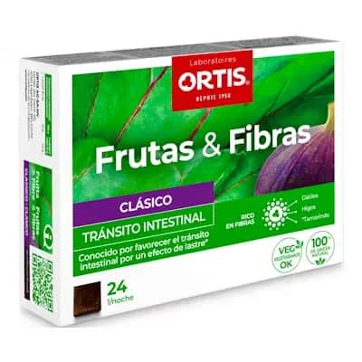 Ortis Frutas y Fibras 24 Cubitos - Tránsito Intestinal