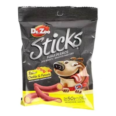 Dr.Zoo Sticks Cheddar Panceta 50G - Snack Perros