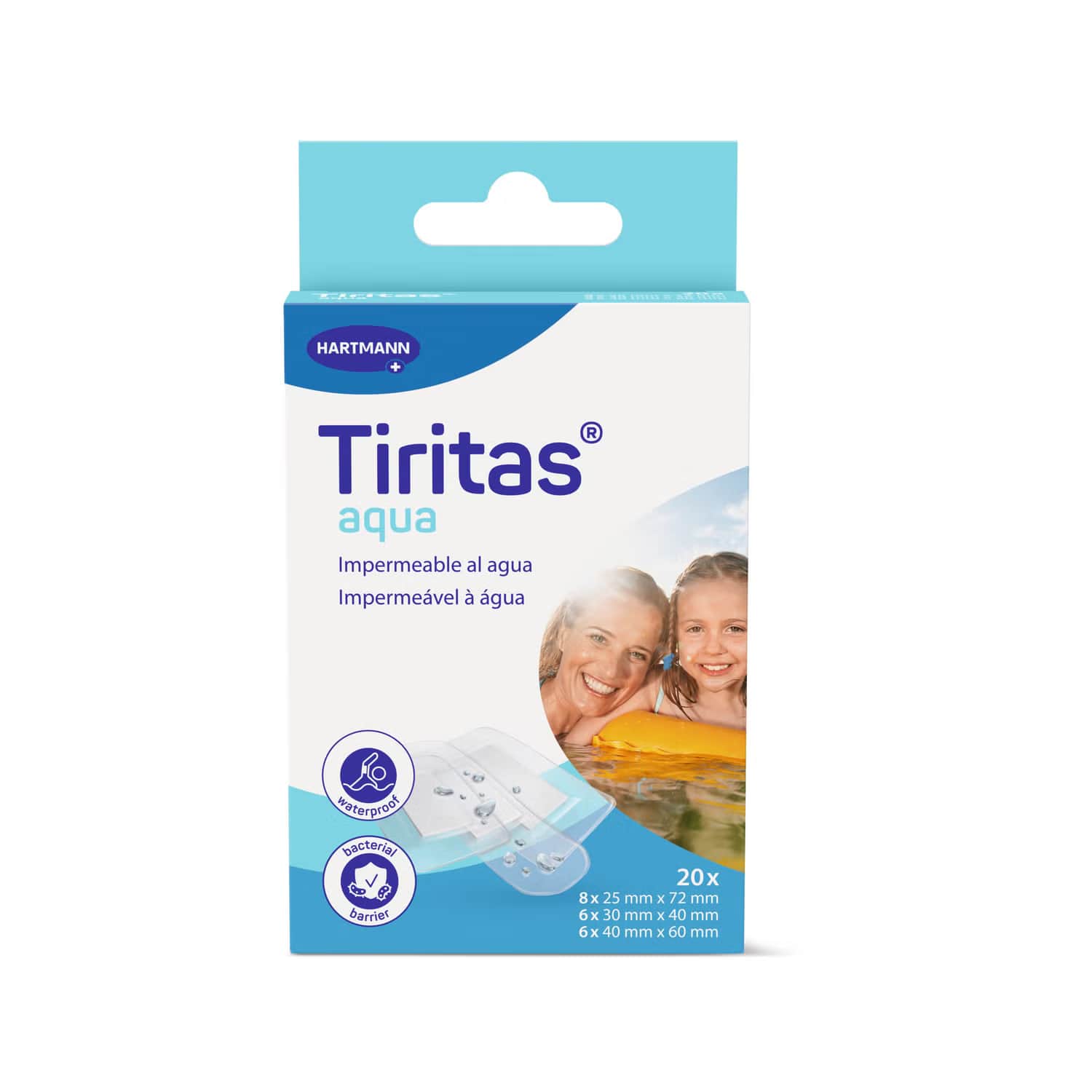 Paul Hartmann Tiritas Aqua Apósito Adhesivo 3 Tamaños 20uds