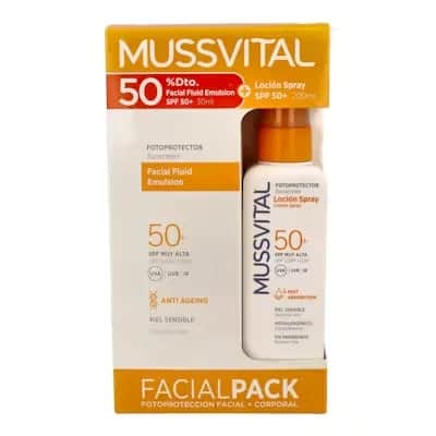 Mussvital Pack Solar FPS 50 | Fluido + Spray