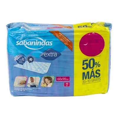 Sabanindas Pack Extra 60x90 20+10ud | Protección Colchón