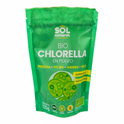 Solnatural Chlorella Polvo 125g | Suplemento Bio