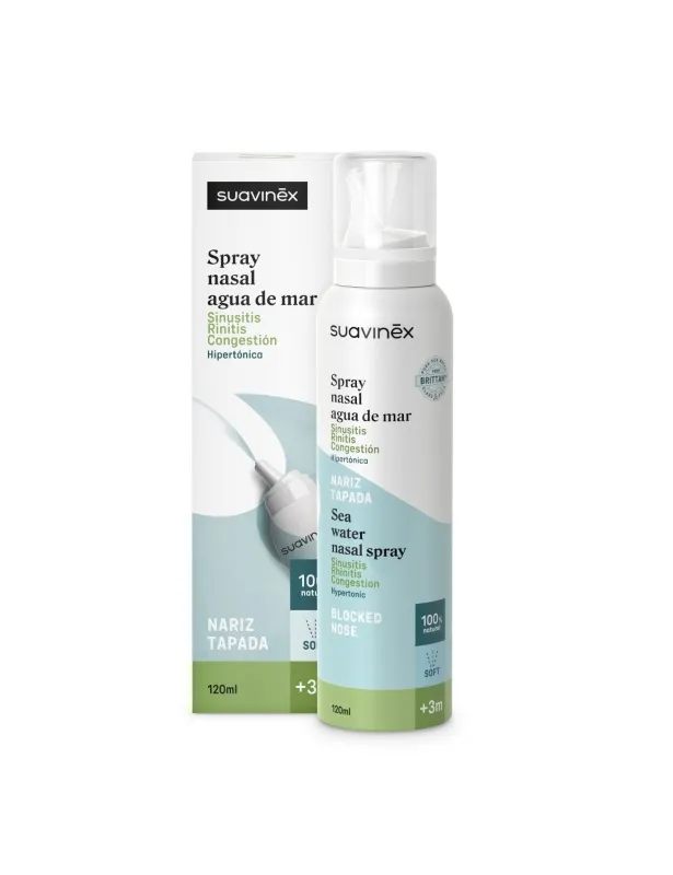 Suavinex Spray nasal agua de mar uso diario pediátrico aloe vera 120ml