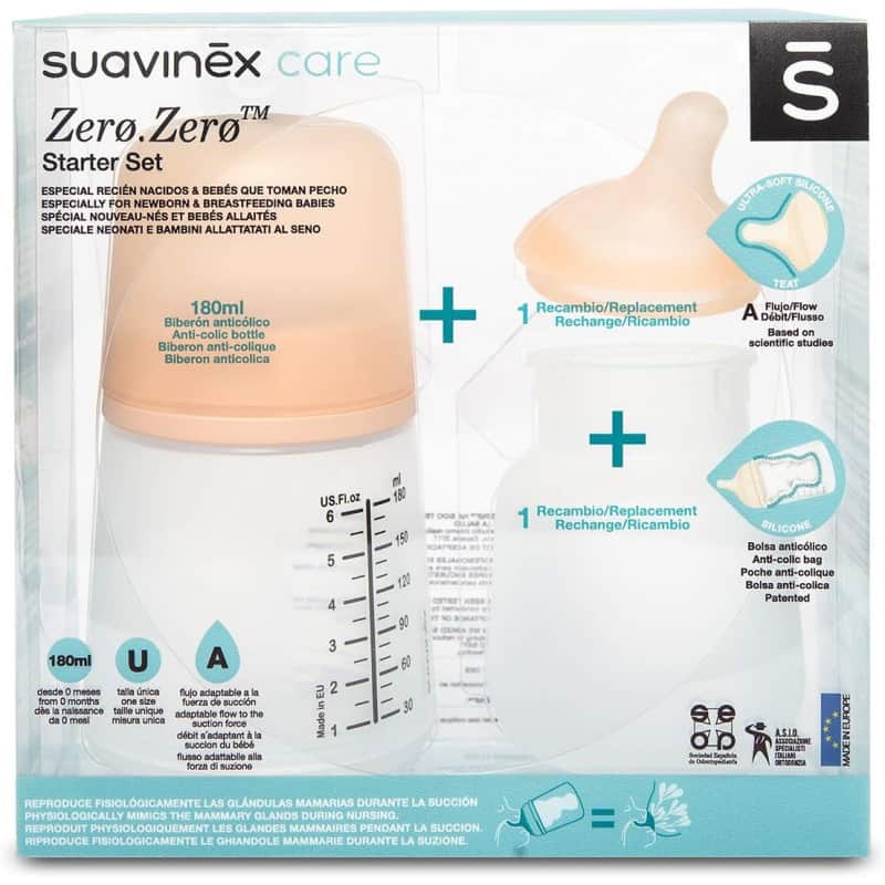 Suavinex Biberón Zero-Zero Anticólicos 180ml
