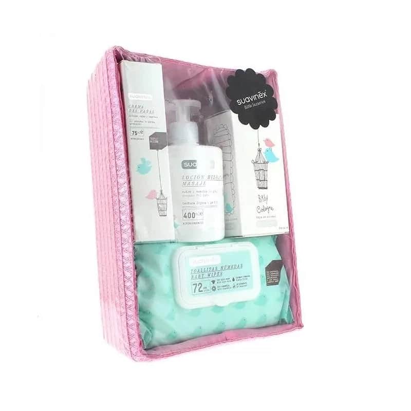 Suavinex Canastilla Cosmética Infantil para Niña - Set de Bienvenida Bebé