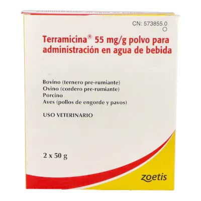Terramicina Polvo Soluble 100 Gr - Antibiótico Veterinario