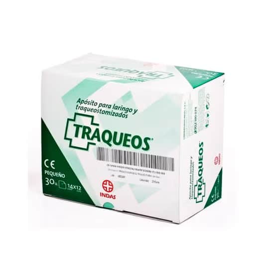 Traqueo's apósitos laringo/traqueotomizado 14x12cm 30uds