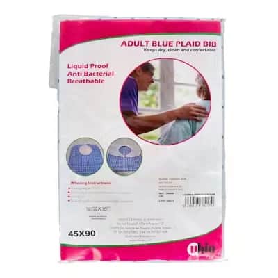 Qbio Babero Impermeable Lavable - Cuadros Azul