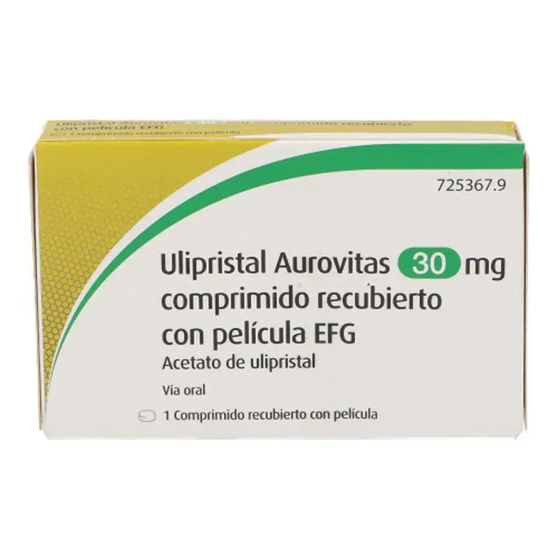 ULIPRISTAL AUROVITAS EFG 30 MG 1 COMPRIMIDO RECUBIERTO