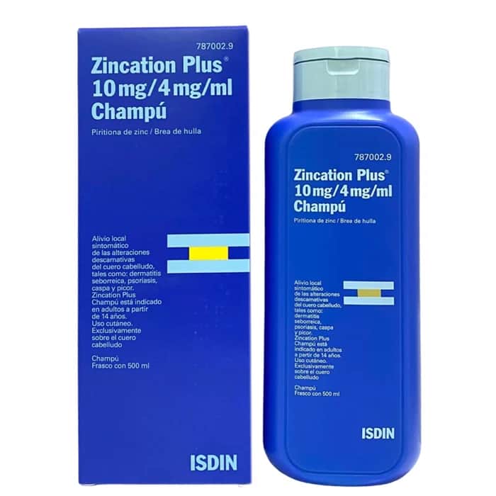 Isdin Zincation Plus 10 mg/ml + 4 mg/ml Champu Medicinal 1 Frasco 500 ml